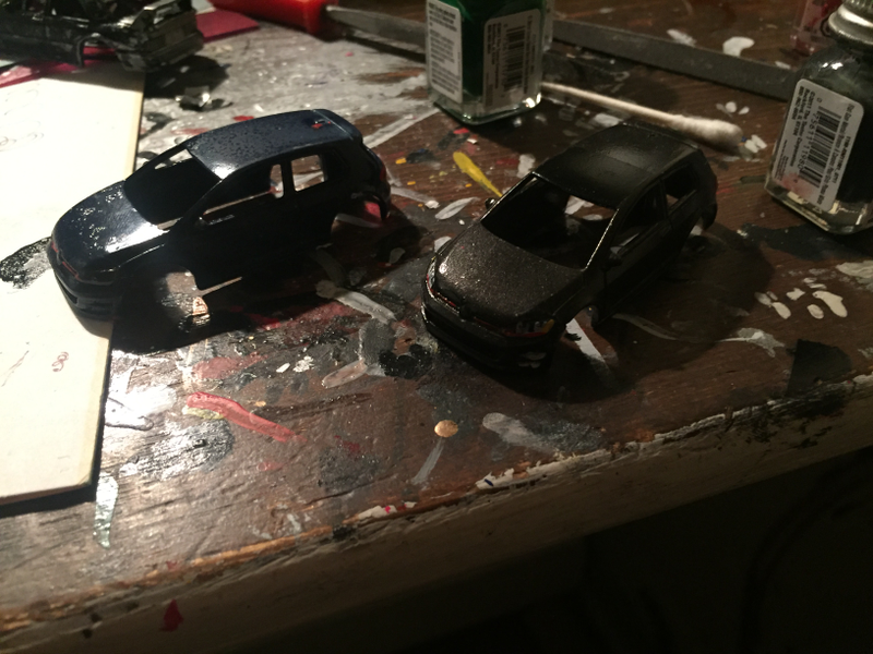 Right is going to be Midnight Blue, left is carbon steel.